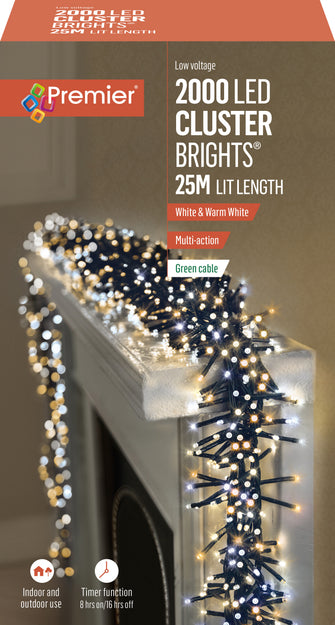 2000 White and Warm White Multi Action LED Cluster Timer Lights