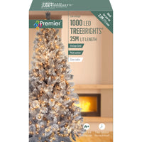 1000 Vintage Gold Treebrights Multi Action LED Lights on a Clear Cable with Timer