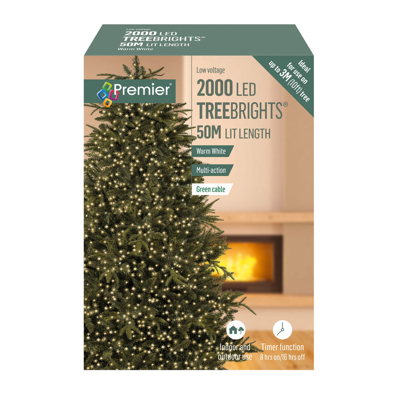 2000 Warm White Treebrights Multi Action LED Lights with Timer