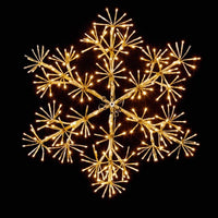 90cm Gold Starburst Snowflake Light with Warm White LEDs