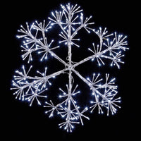 1.5m Giant Silver Starburst Snowflake Silhouette with Twinkling White LEDs
