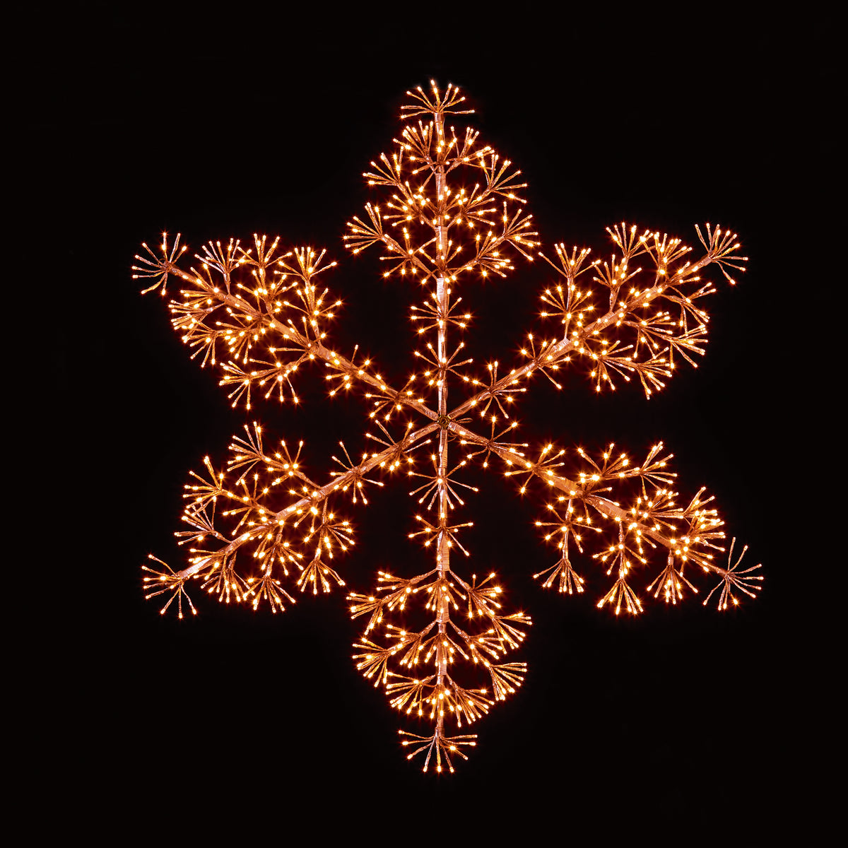 1.2m Large Rose Gold Starburst Snowflake Silhouette with 960 Warm White LEDs