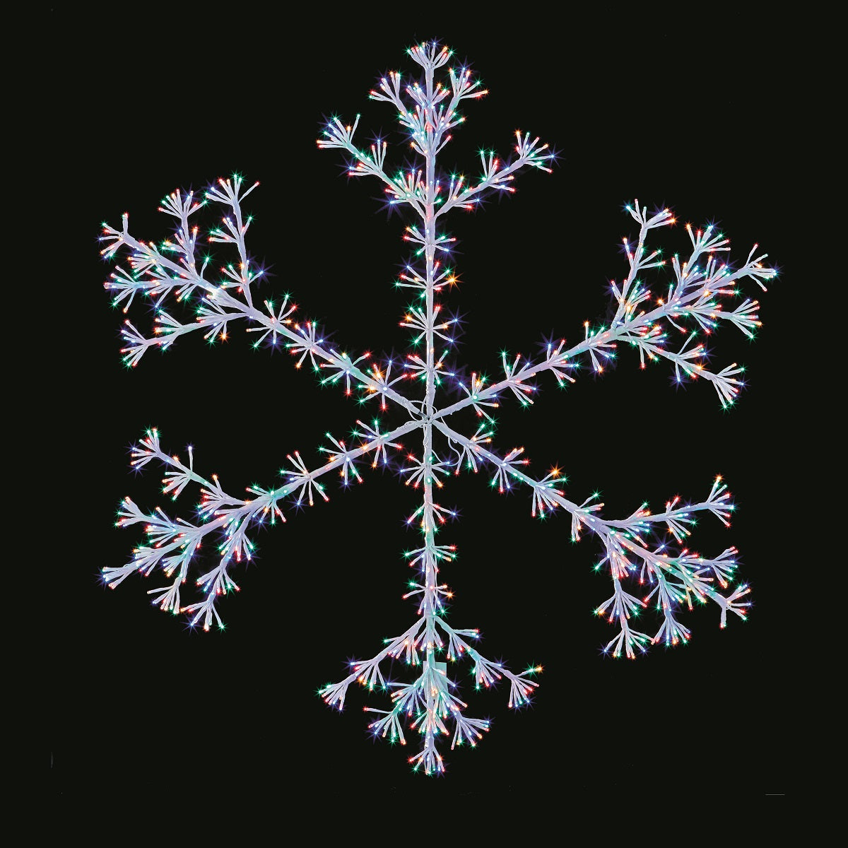1.5m Giant White Starburst Snowflake Silhouette with 1080 Multi Coloured LEDs