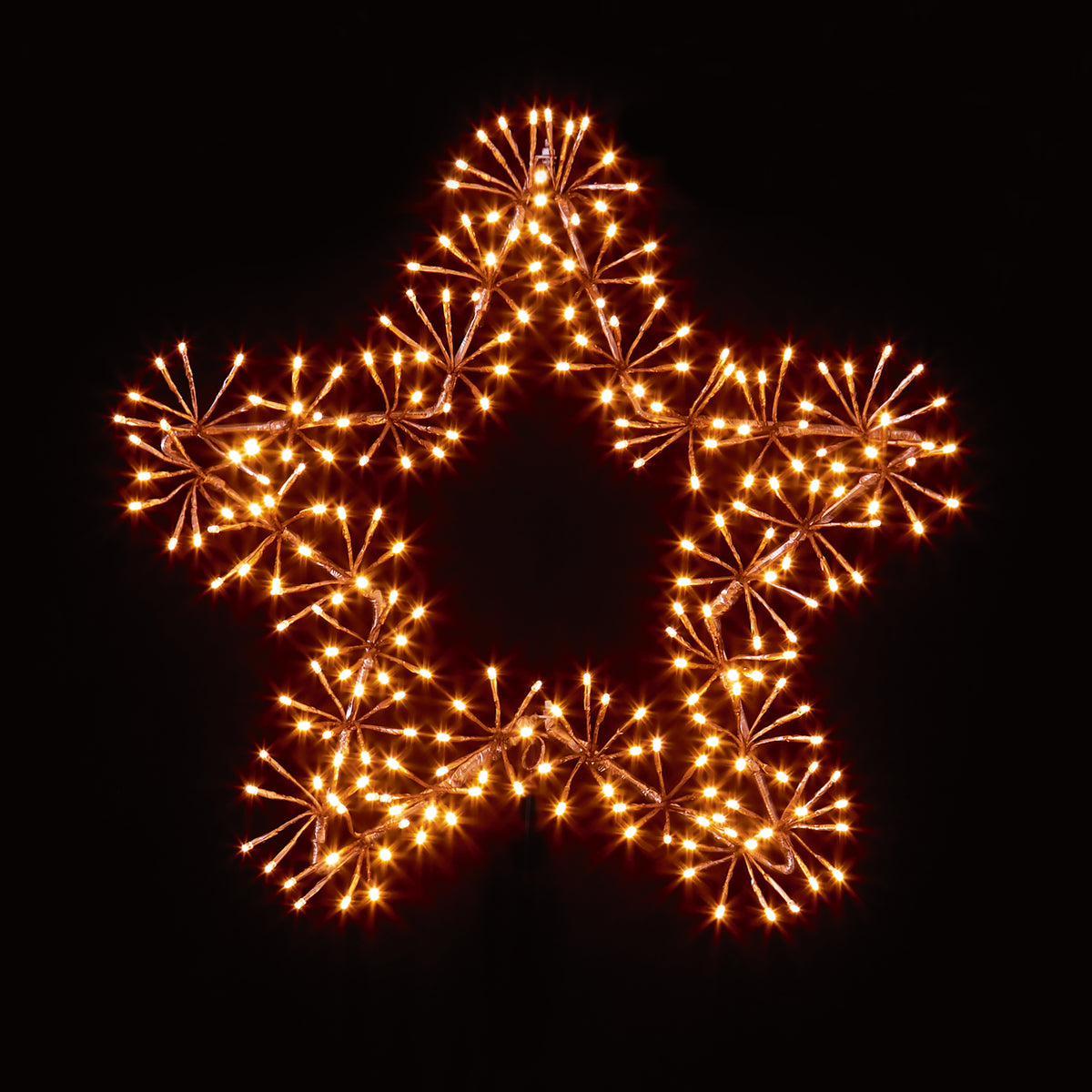 60cm Rose Gold Star Cluster Silhouette with Warm White LEDs