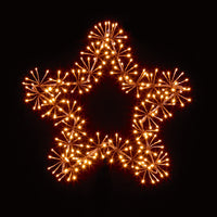 60cm Rose Gold Star Cluster Silhouette with Warm White LEDs