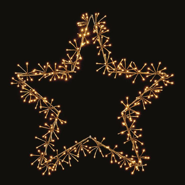 90cm Gold Star Cluster Silhouette with Warm White LEDs