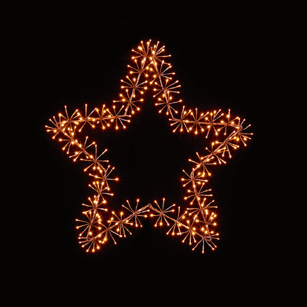 90cm Rose Gold Star Cluster Silhouette with Warm White LEDs
