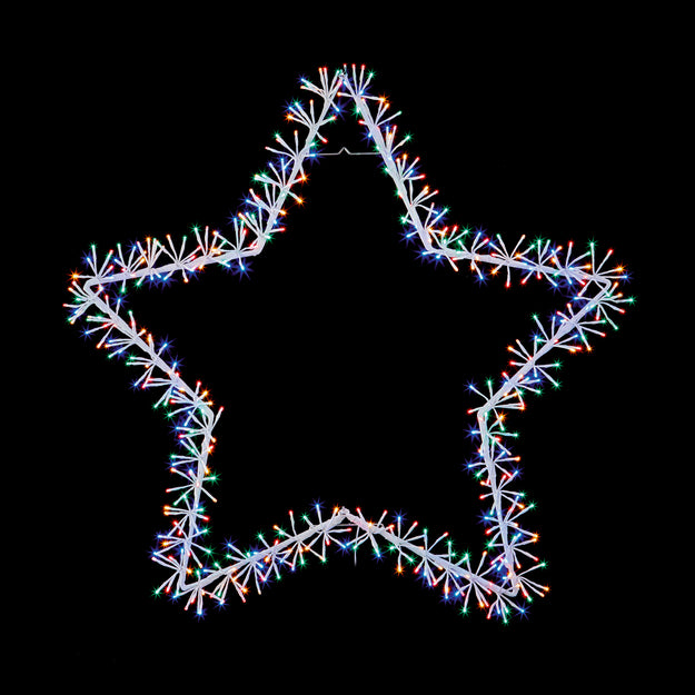 1.2m White Star Cluster Silhouette with Multi Coloured LEDs