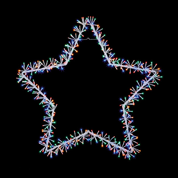 1.2m White Star Cluster Silhouette with Multi Coloured LEDs