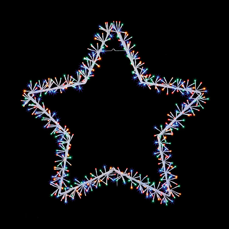 1.2m White Star Cluster Silhouette with Multi Coloured LEDs