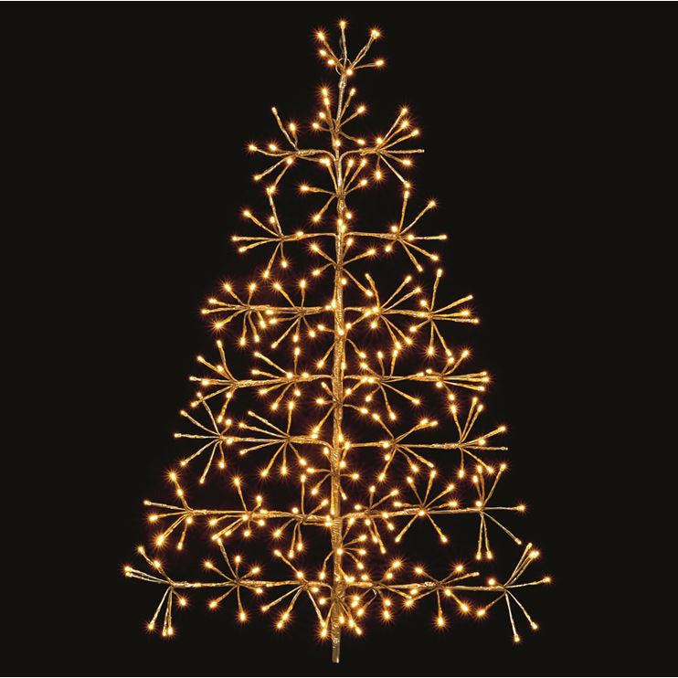 90cm Gold Starburst Christmas Tree with Warm White LEDs