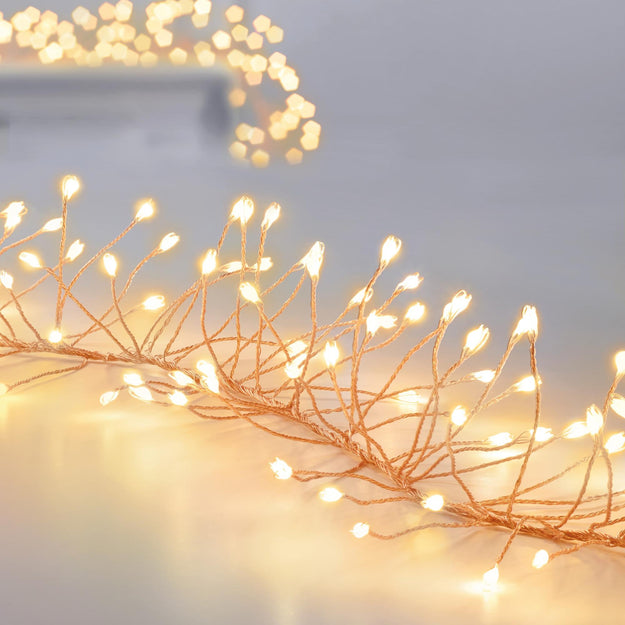 2.7m Ultrabright Rose Gold Garland with 430 Warm White LEDs