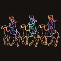 Three Wise Men on Camels Christmas Nativity Rope Light Silhouettes