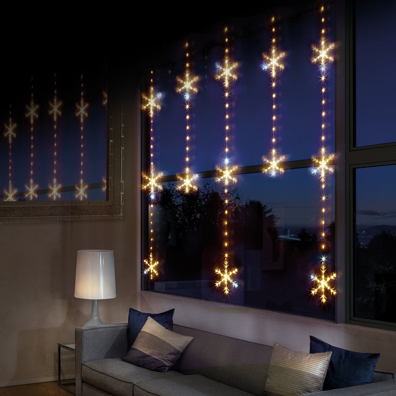 1.2m x 1.3m Curtain Snowflake Window Light with 390 Warm White LEDs