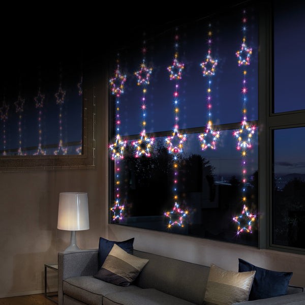 1.3m x 1.2m Twinkling Star Window Curtain Light with 312 Rainbow LEDs