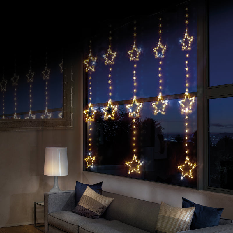 1.3m x 1.2m Star Window Curtain Light with 312 Warm White LEDs