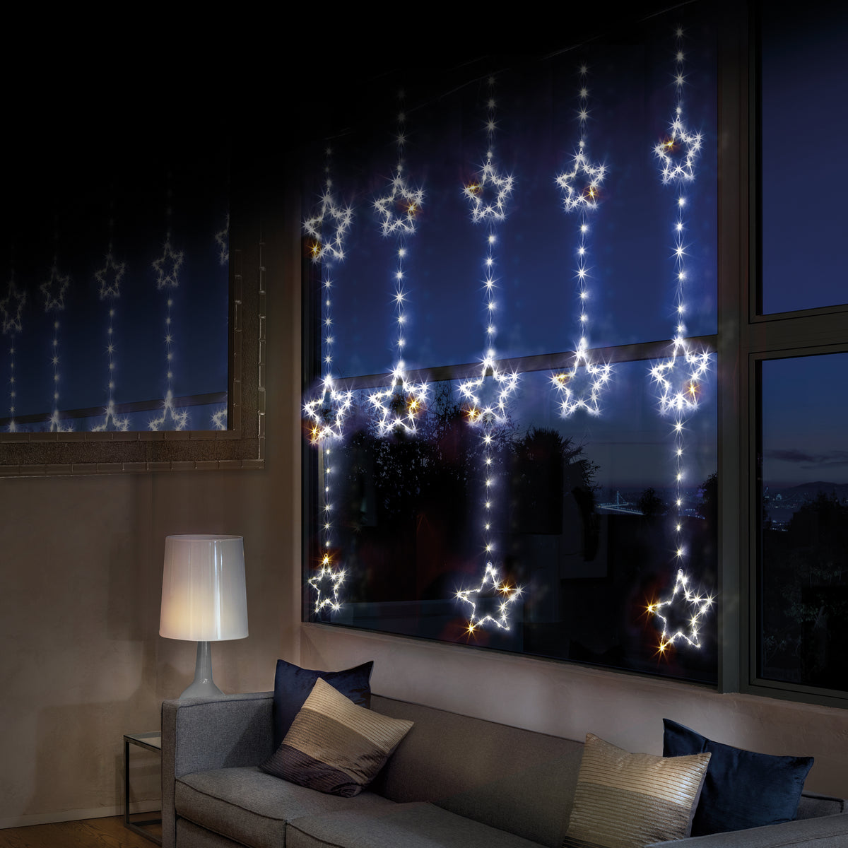 1.2m x 1.3m Star Window Curtain Light with 312 White LEDs
