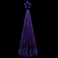 7ft Rainbow Digital Pin Wire Cone Tree with LED Star Topper