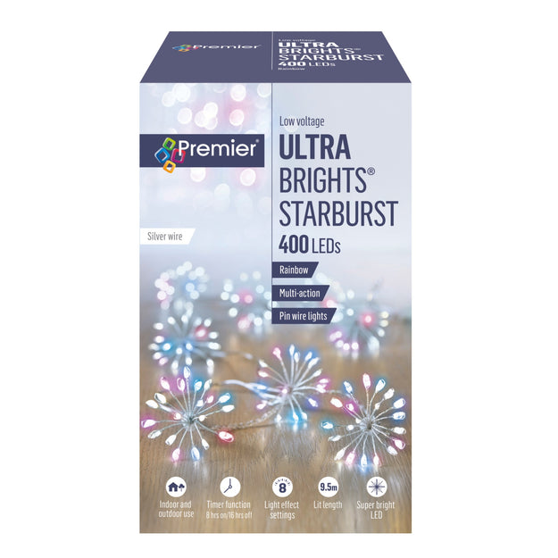 Set of 20 Rainbow Multi Action Starburst Lights with 400 LEDs