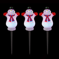Set of 3 Colour Changing Snowman Path Finder Lights