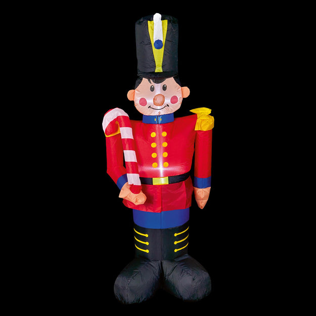 4ft Inflatable Christmas Toy Soldier with Candy Cane
