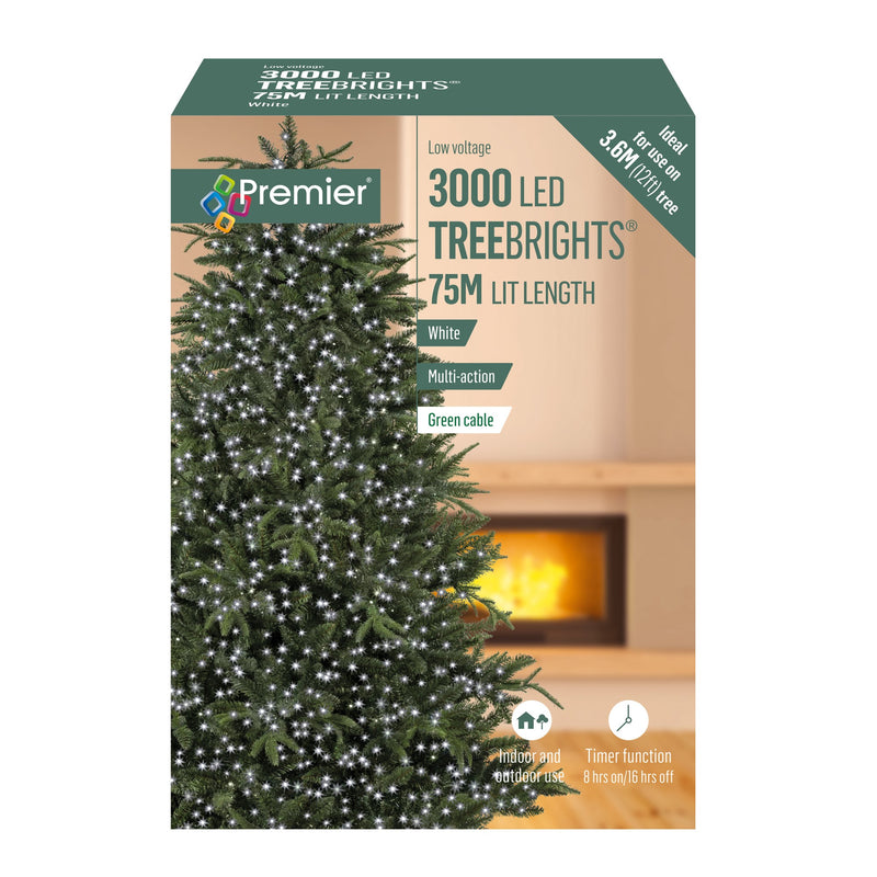 3000 White Treebrights Multi Action LED Lights with Timer