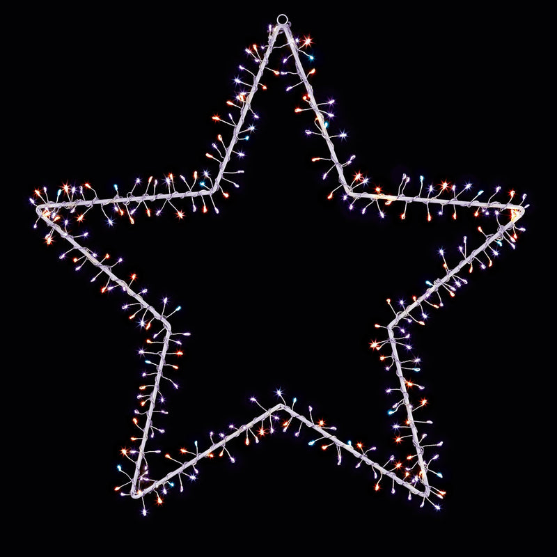 60cm Christmas Star Wire Frame with 280 Rainbow Micro Bright LEDs