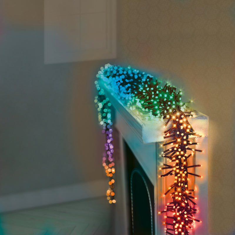 360 Digital Rainbow Colours Cluster Lights with Timer