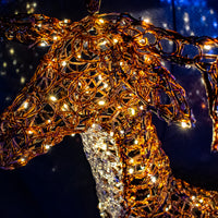 1.2m Soft Acrylic Brown Reindeer Lit with 200 Warm White Twinkling LEDs