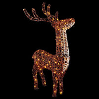 1.2m Soft Acrylic Brown Reindeer Lit with 200 Warm White Twinkling LEDs
