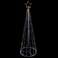 13ft White and Warm White Digital Pin Wire Cone Tree with Star Topper 1374 LEDs