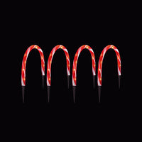 Set of 4 Red and White Candy Cane Archway Path Lights - 2
