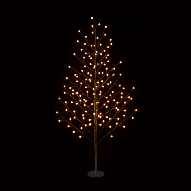 1.8m Frosted Cherry Ball Tree with 130 Warm White LED's