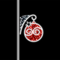 1m Bauble Swirl Lamp Post Christmas Silhouette XP Motif