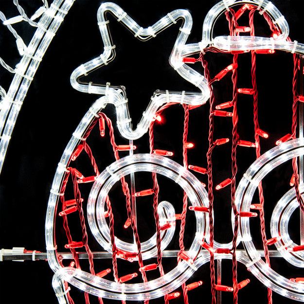 1m Bauble Swirl Lamp Post Christmas Silhouette XP Motif