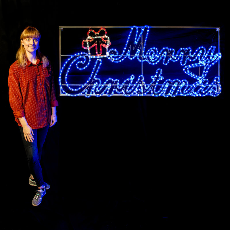 1.6m Merry Christmas Sign LED XP Outdoor Silhouette Motif