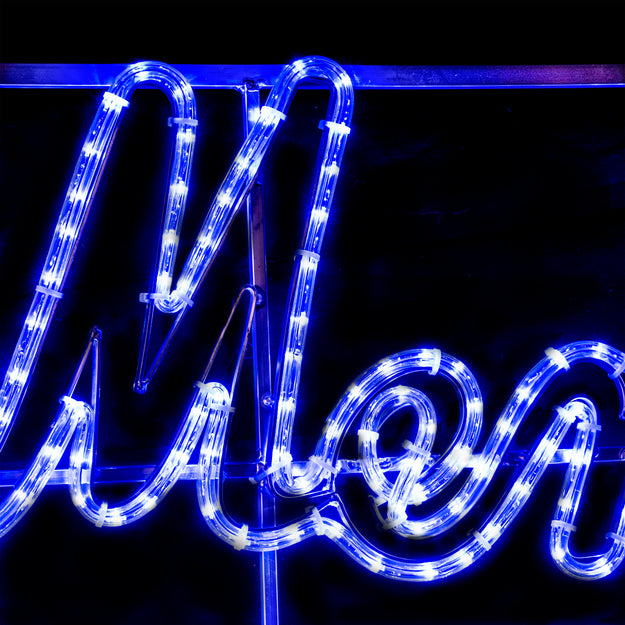 1.6m Merry Christmas Sign LED XP Outdoor Silhouette Motif