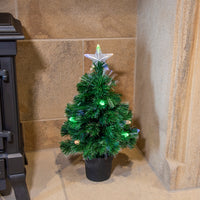 2ft Fibre Optic Christmas Tree with Multi Coloured Pine Cone Lights - 2