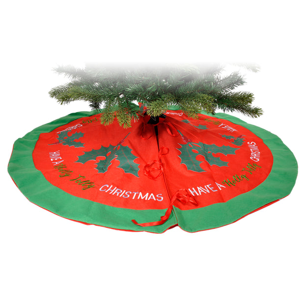Extra Large Jolly Holly Luxury Christmas Tree Skirt