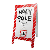 1m Metal Christmas Display North Pole Sign ~Santa In Out