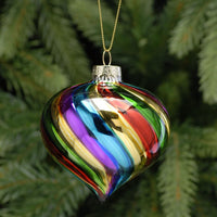 Rainbow Glass Onion Christmas Tree Bauble