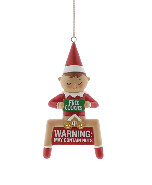 Cheeky Elf with Free Cookies Christmas Tree Decoration