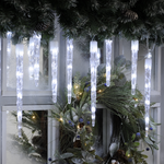 24 White Snowfall Large LED Icicle Lights