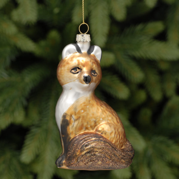 Glass Fox Christmas Tree Decoration