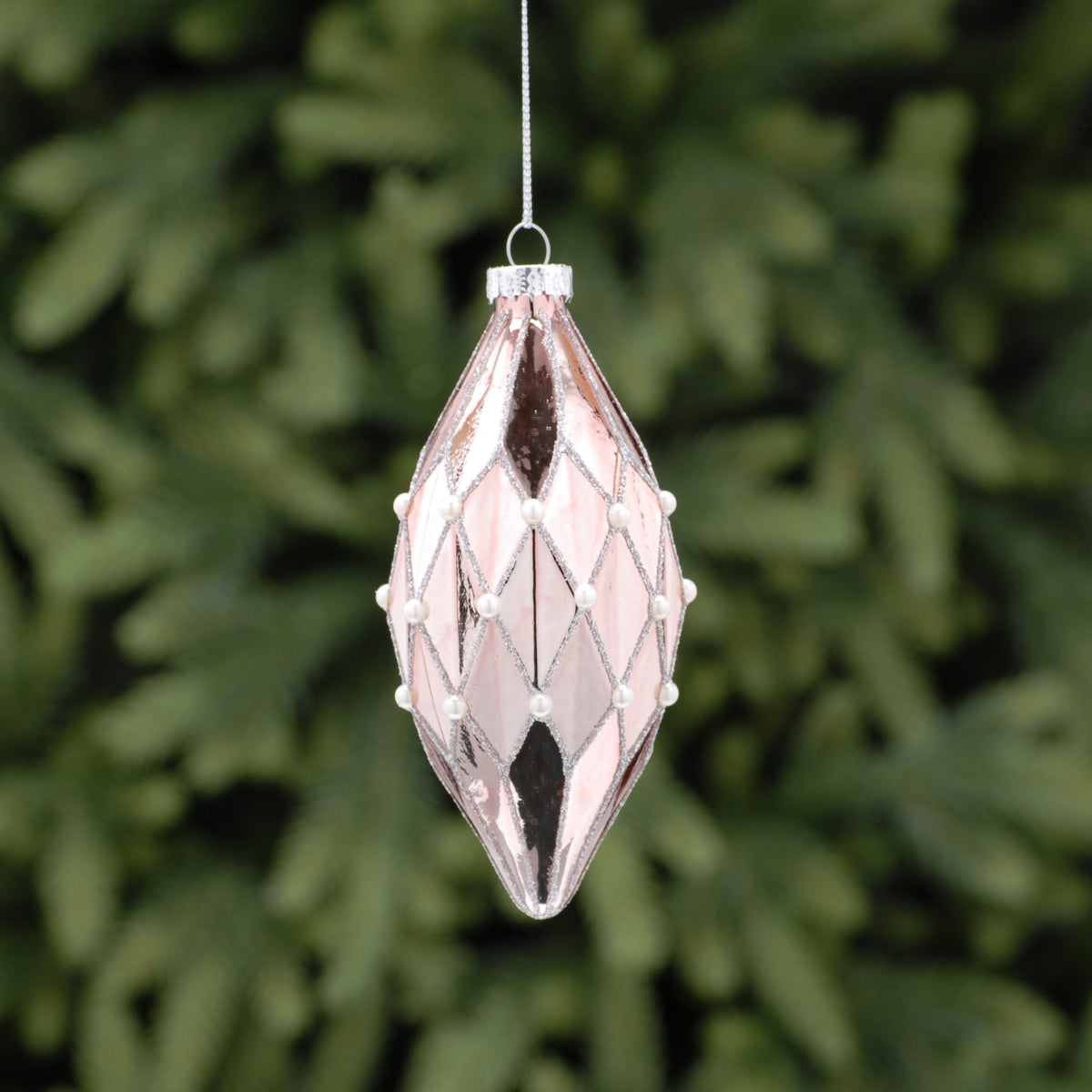 Rose Gold Glitter Lines Olive Tree Decoration