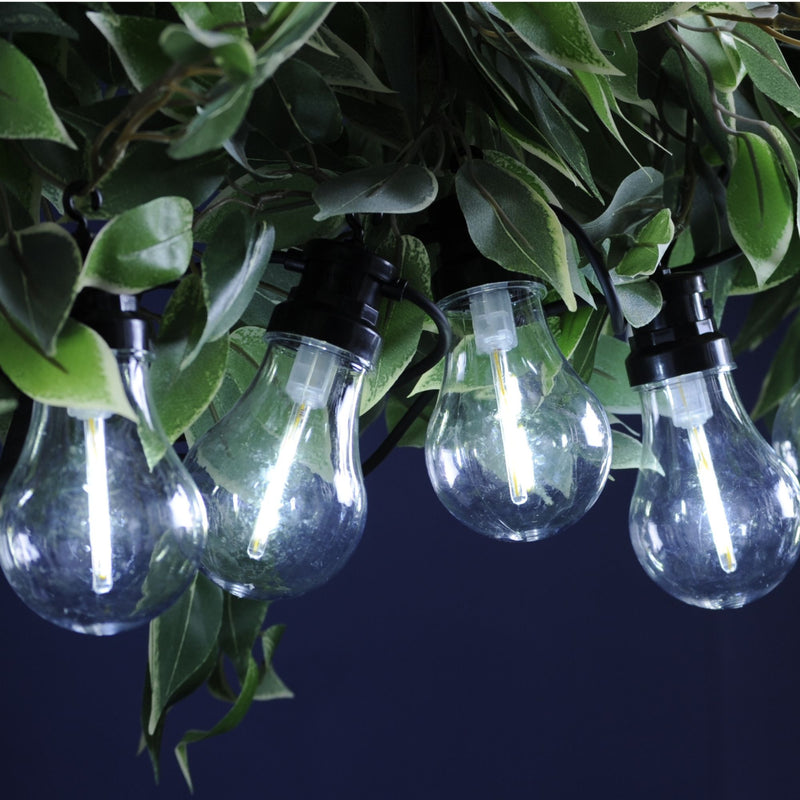 10 White Connectable Retro Traditional Festoon Bulb Lights