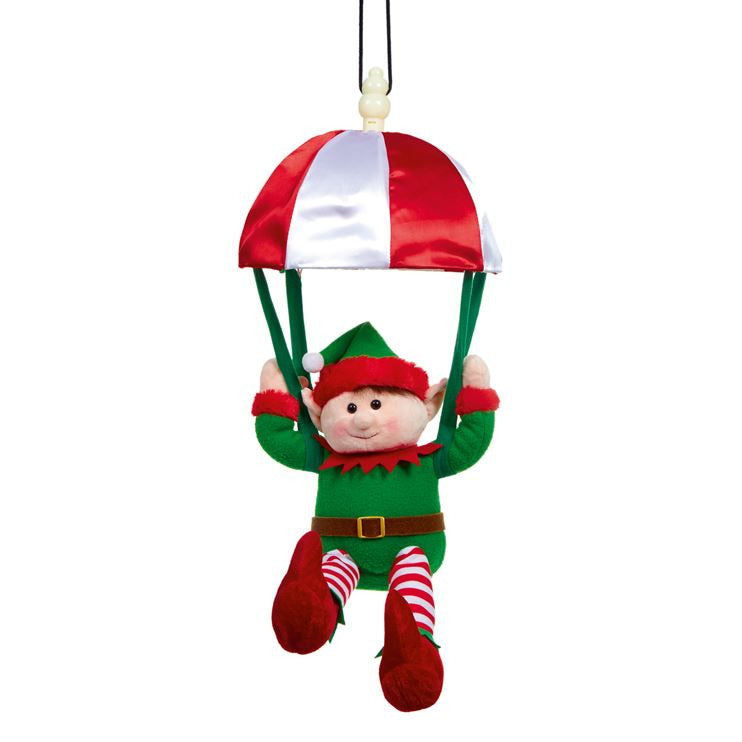 Musical Kicking Leg Animated Parachuting Elf