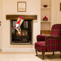Merry Christmas Hessian Santa Gonk Stocking