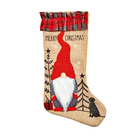 Merry Christmas Hessian Santa Gonk Stocking
