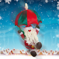 Musical Kicking Leg Animated Parachuting Santa